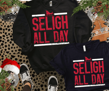 Sleigh All Day Black Tee or Sweatshirt - Tees - The Red Rival
