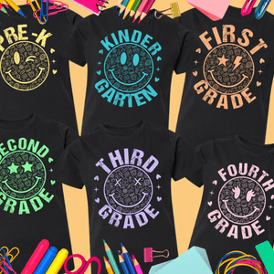 Smiley Face Grade Levels (Pick Your Grade Level) - Graphic Tee - The Red Rival