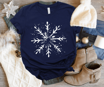 Snowflake Navy Tee or Sweatshirt - Graphic Tee - The Red Rival