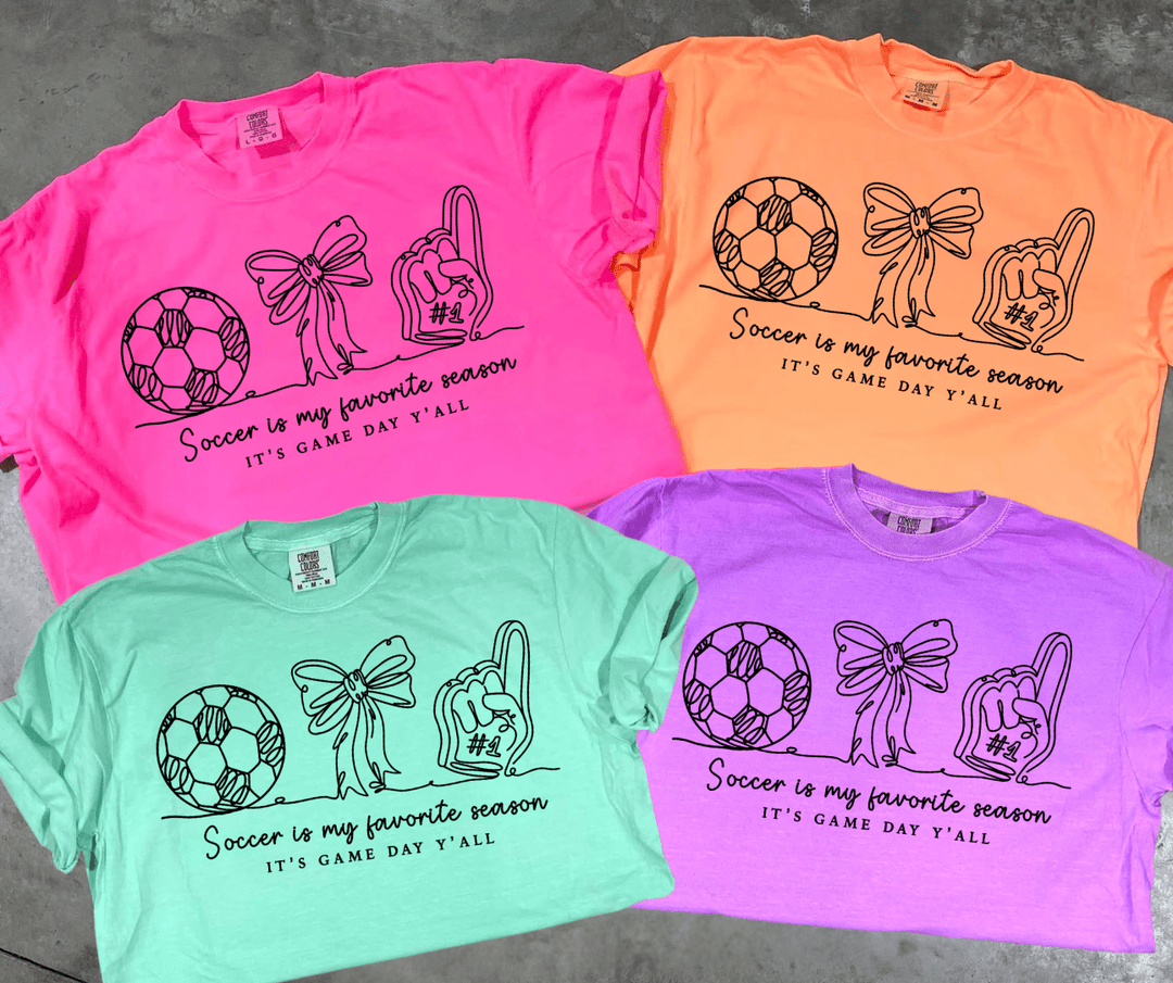 Soccer is My Favorite Season (Pick your NEON tee color) - Graphic Tee - The Red Rival