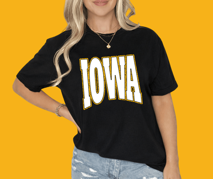 Solid IA State Text (Choose Your Tee Color) - Tees - The Red Rival