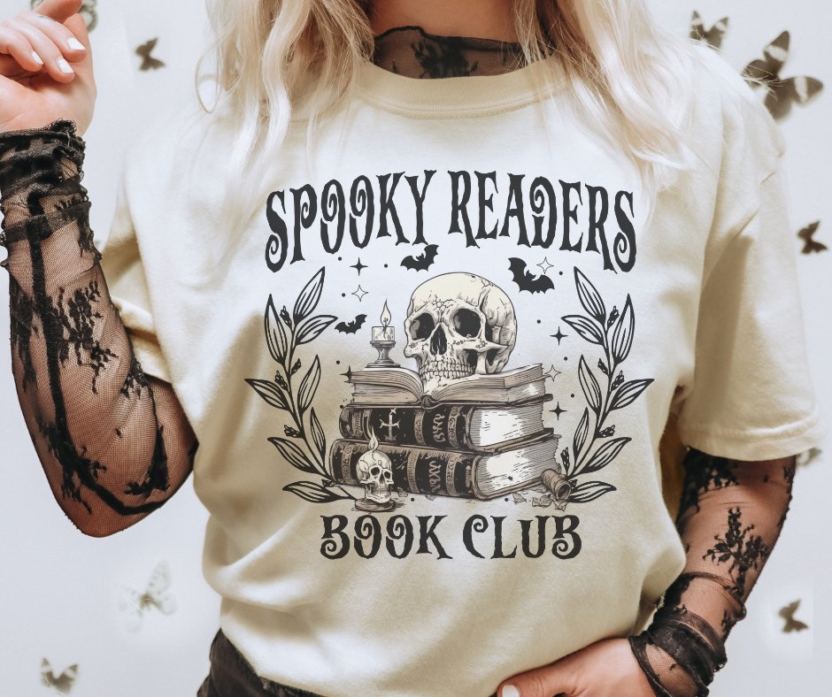 Spooky Readers Book Club Ivory Tee - Graphic Tee - The Red Rival