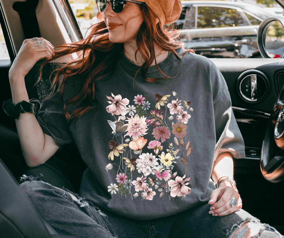 Spring Flower Collage Pepper Tee - Tees - The Red Rival