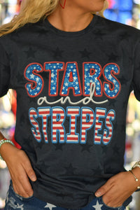 Stars & Stripes Dark Grey Star Tee - Graphic Tee - The Red Rival