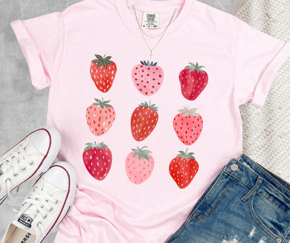 Strawberry Pattern - Graphic Tee - The Red Rival