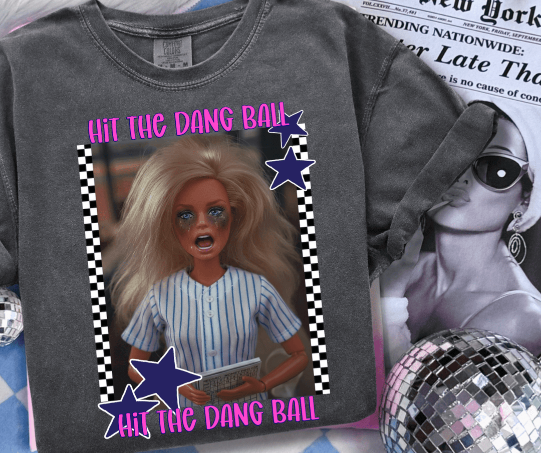Stressed Doll Hit the Dang Ball Pepper Tee - Graphic Tee - The Red Rival