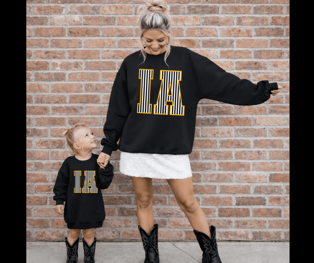 Striped Gold/White I-A Black Sweatshirt - Tees & Sweatshirts - The Red Rival