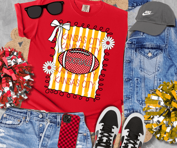 Striped Kansas City Repeat Polka Dot Football - Tees - The Red Rival