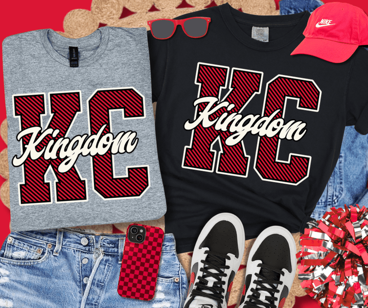 Striped KC Kingdom (Pick Your Tee Color) - Tees - The Red Rival