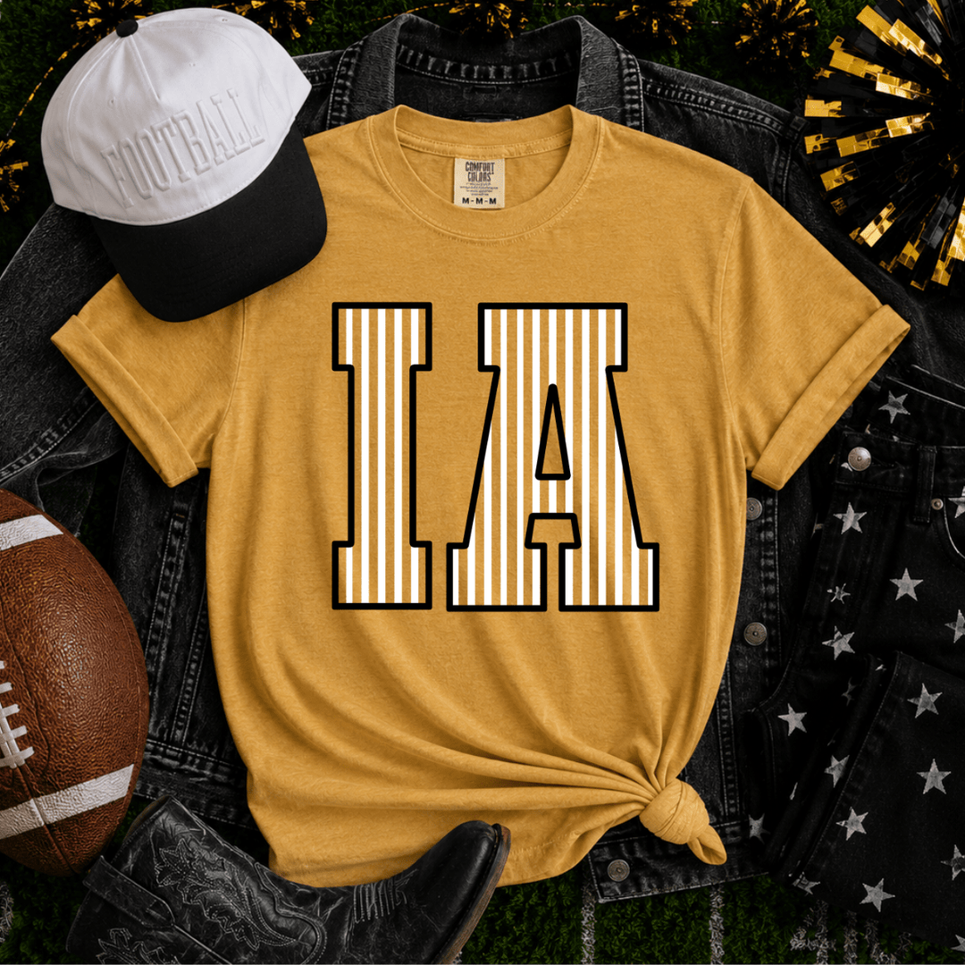 Stripped Black/White I-A Mustard Tee - Tees - The Red Rival