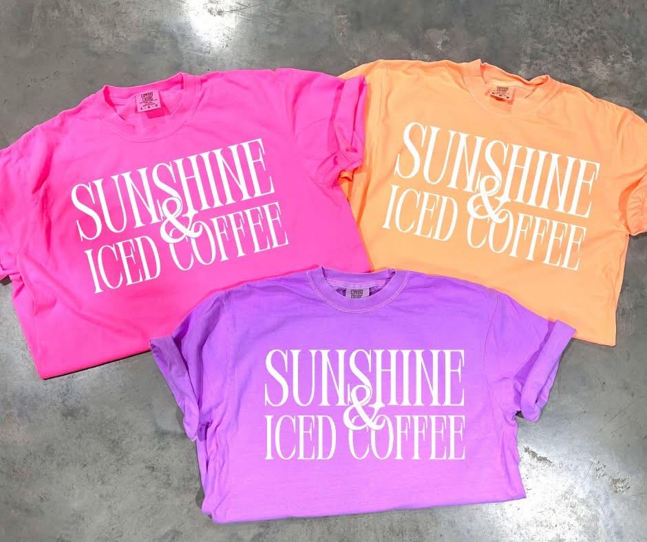 Sunshine & Iced Coffee (Pick your tee color) - Graphic Tee - The Red Rival