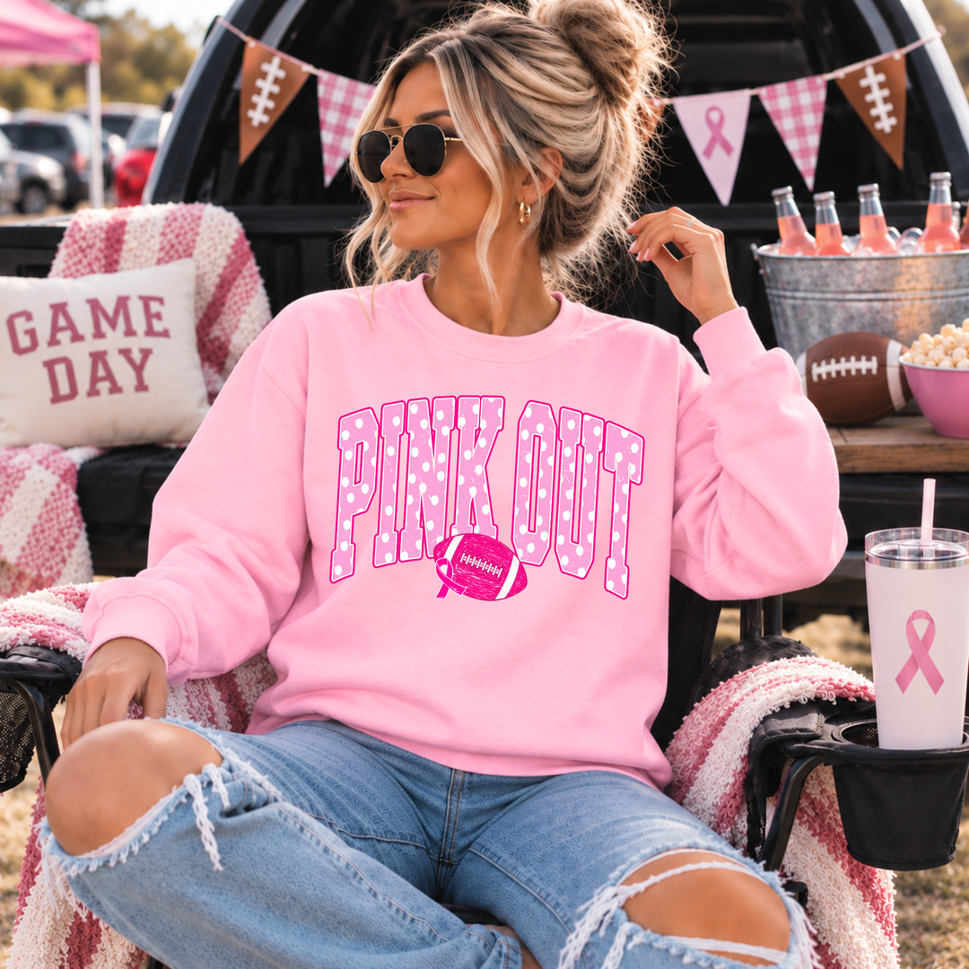 DEAL OF THE DAY - Polka Dot Pink Out Light Pink Tee or Sweatshirt - FINAL SALE