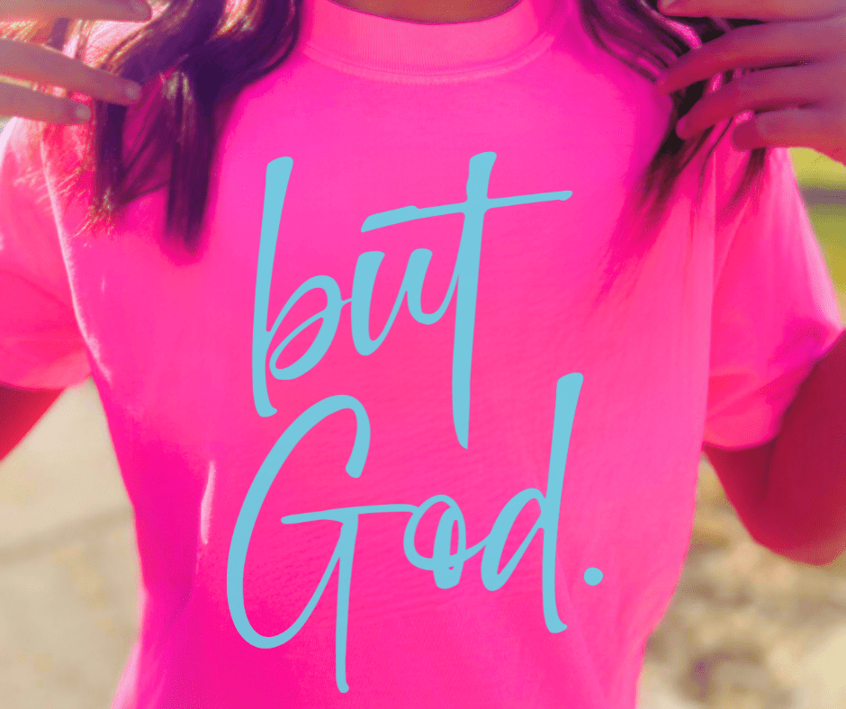 Teal but God. on Neon Pink Tee - Graphic Tee - The Red Rival