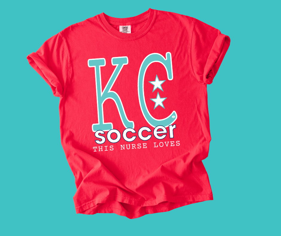 Teal & White This Nurse Loves KC Soccer - Tees - The Red Rival