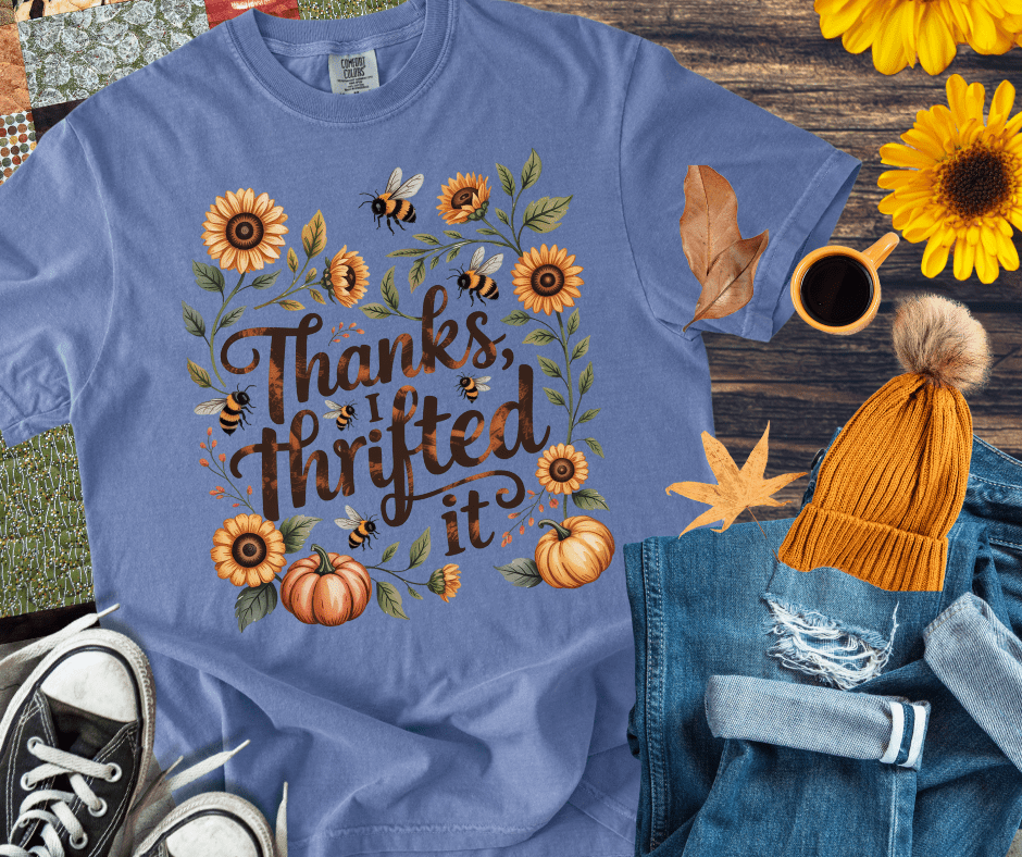 Thanks I Thrifted It Blue Tee - Tees - The Red Rival