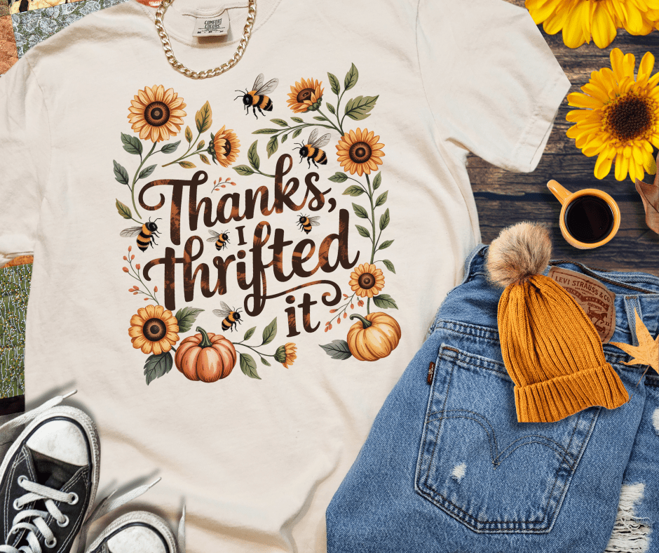 Thanks I Thrifted It Ivory Tee - Tees - The Red Rival