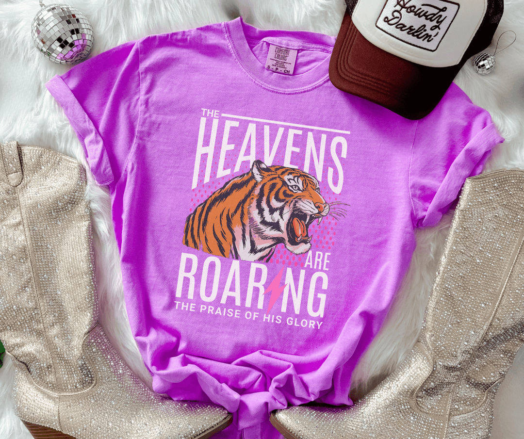 The Heavens are Roaring Neon Violet Tee - Tees - The Red Rival