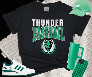 Thunder Baseball Black Tee or Sweatshirt - Tees - The Red Rival