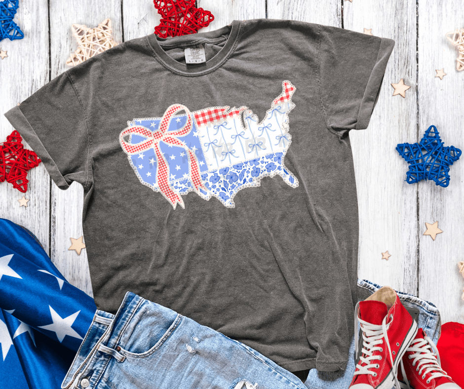 United States Bow Coquette (Pick Your Tee Color) - Graphic Tee - The Red Rival