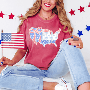 United States Bow Coquette (Pick Your Tee Color) - Graphic Tee - The Red Rival