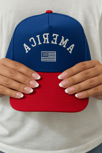 Upside Down America Embroidered Trucker Hat - Hat - The Red Rival