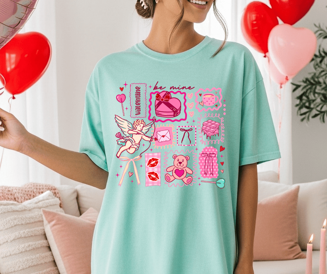 Valentines Day Collage Mint Tee - Tees - The Red Rival