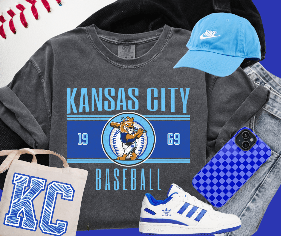 Vintage Kansas City Baseball Lion Player Center 1969 (Pick your tee color) - Tees - The Red Rival