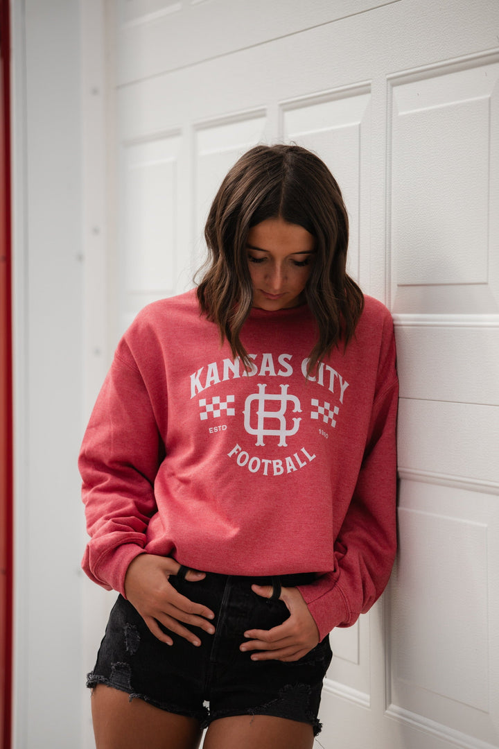 Vintage Kansas City Football Heather Red Sweatshirt - Graphic tee - The Red Rival