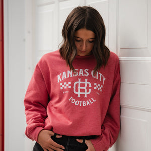 Vintage Kansas City Football Heather Red Sweatshirt - Graphic tee - The Red Rival