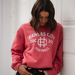 Vintage Kansas City Football Heather Red Sweatshirt - Graphic tee - The Red Rival