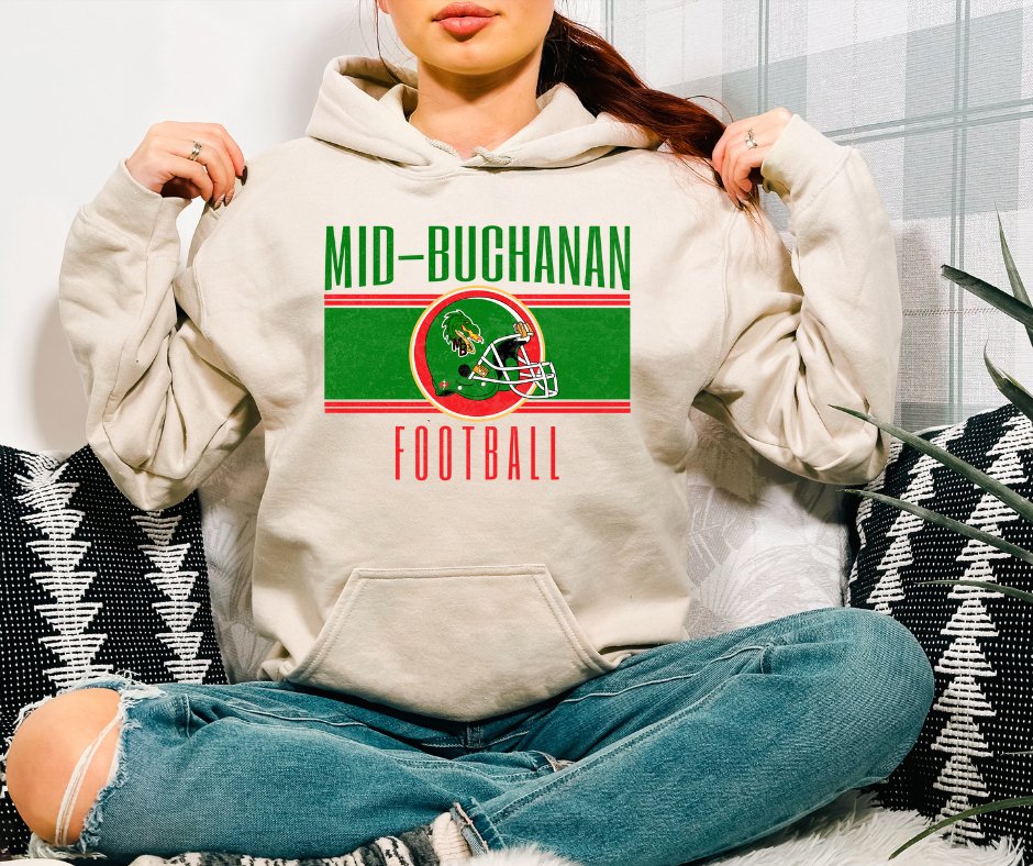 Vintage Mid - Buchanan Football Helmet Cream/Tan Styles - Tees - The Red Rival