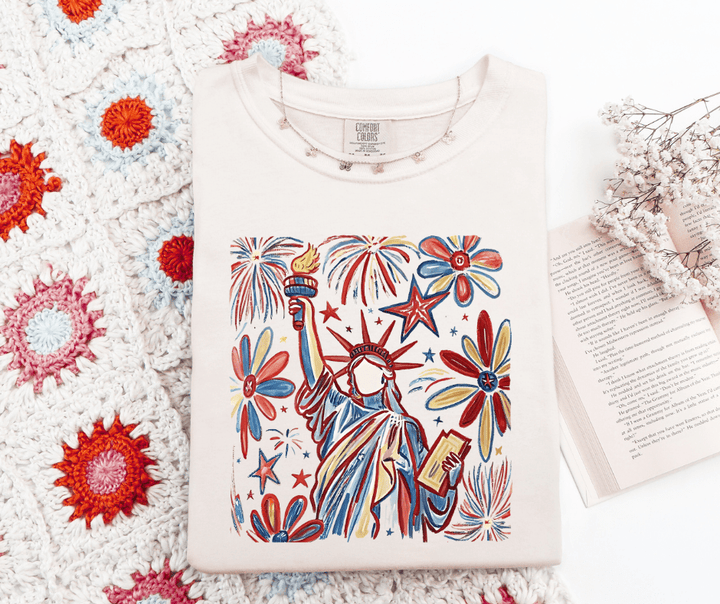 Watercolor Lady Liberty - Graphic Tee - The Red Rival