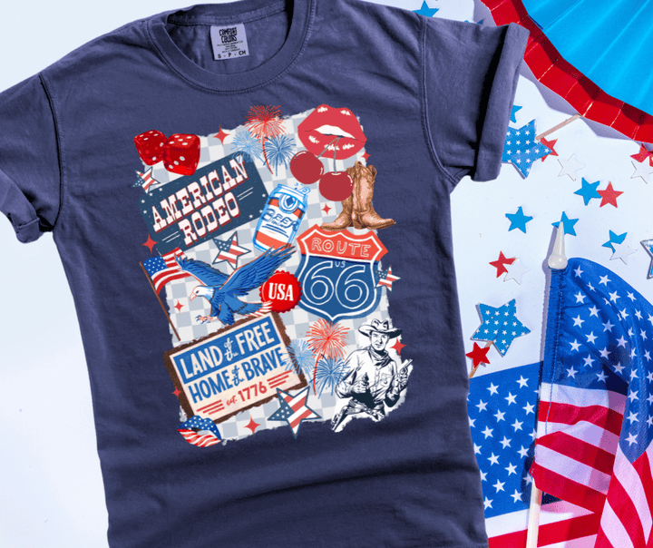 Western Patriotic Collage - Graphic Tee - The Red Rival