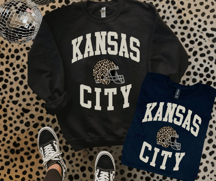 White Kansas City Leopard Helmet Sweatshirt or Tee - Wholesale - The Red Rival