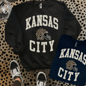 White Kansas City Leopard Helmet Sweatshirt or Tee - Wholesale - The Red Rival
