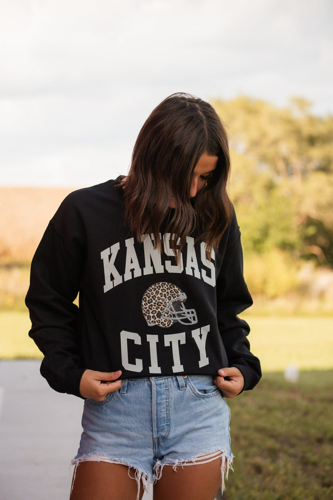White Kansas City Leopard Helmet Sweatshirt or Tee - Wholesale - The Red Rival