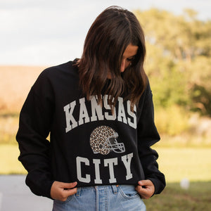 White Kansas City Leopard Helmet Sweatshirt or Tee - Wholesale - The Red Rival