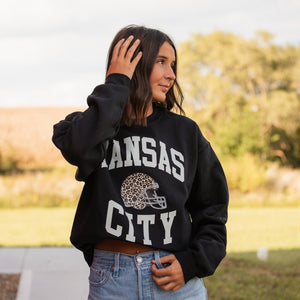White Kansas City Leopard Helmet Sweatshirt or Tee - Wholesale - The Red Rival
