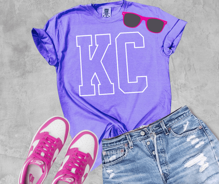 White KC Letters (Pick Your Tee Color) - Tees - The Red Rival