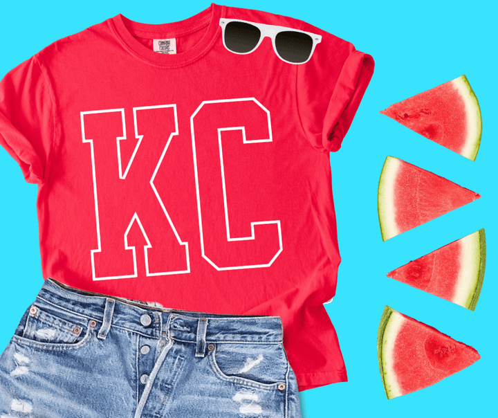 White KC Letters (Pick Your Tee Color) - Tees - The Red Rival