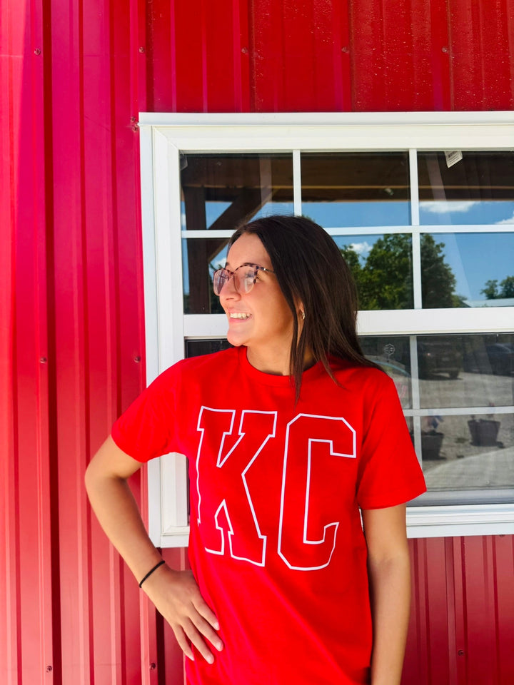 White KC Letters (Pick Your Tee Color) - Tees - The Red Rival