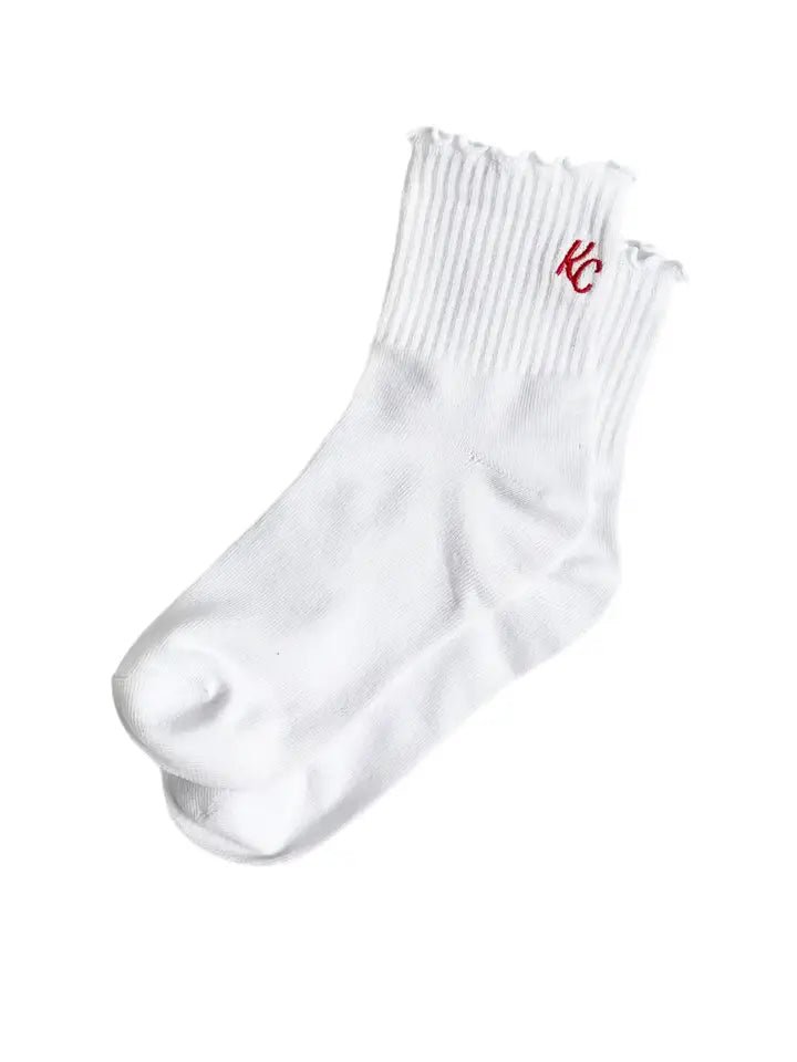 White KC Ruffle Socks - Adult - Apparel & Accessories - The Red Rival