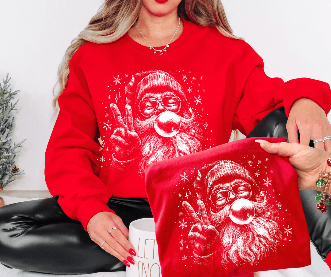 White Santa Bubblegum Red Tee or Sweatshirt - Graphic Tee - The Red Rival