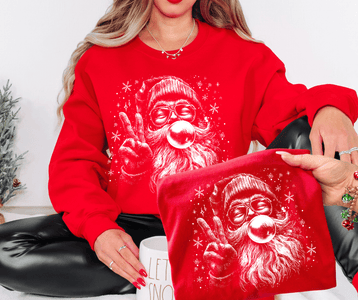 White Santa Bubblegum Red Tee or Sweatshirt - Graphic Tee - The Red Rival