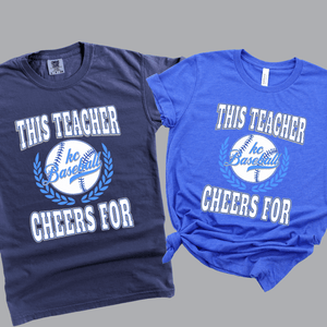 White This Teacher Cheers For KC Baseball Icon (Pick Your Tee Color) - Tees - The Red Rival