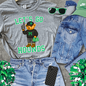 White/Green Hounds Bear Fan - Graphic Tee - The Red Rival