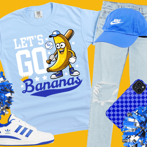 White/Royal Blue Let's Go Bananas Light Blue Graphic Tee - Graphic Tee - The Red Rival