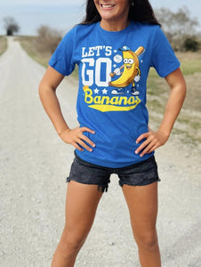 White/Yellow Let's Go Bananas Heather Blue Tee - Tees - The Red Rival