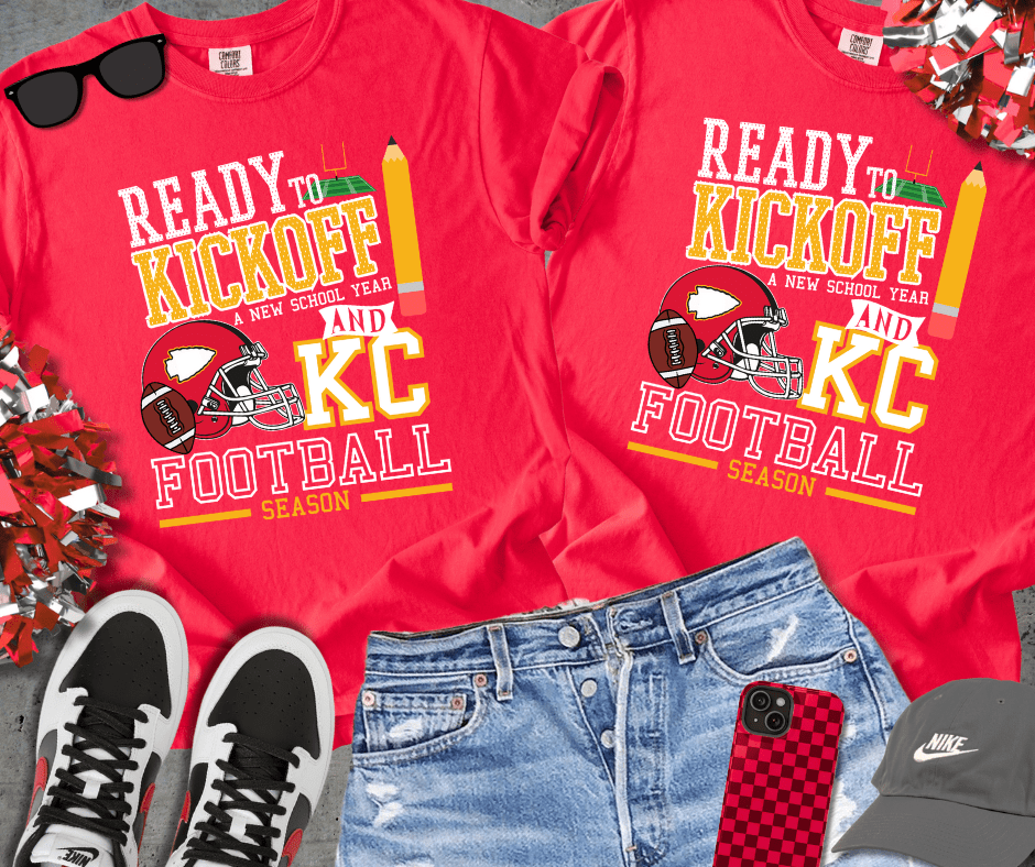 White/Yellow Ready to Kickoff School & KC Football - Tees - The Red Rival