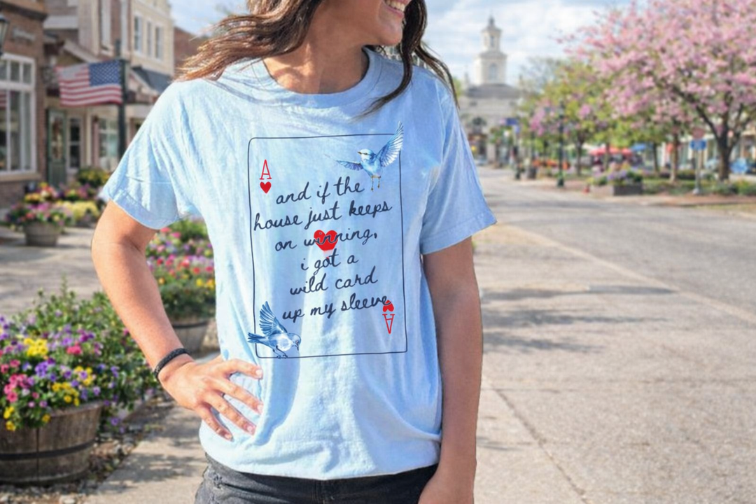 Wild Card Up My Sleeve Light Blue Tee - Tees - The Red Rival